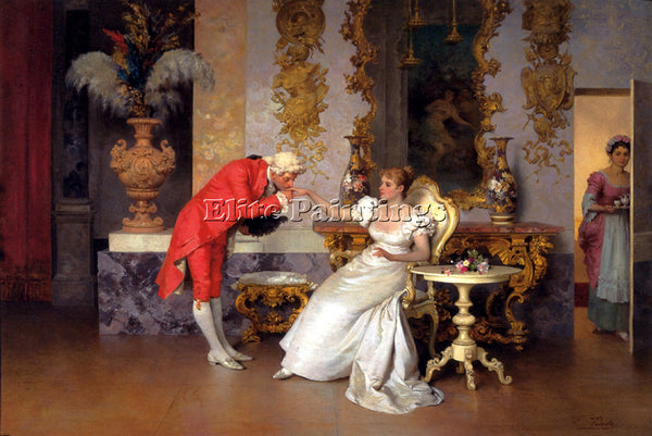 ITALIAN BEDA FRANCESCO THE SUITOR ARTIST PAINTING REPRODUCTION HANDMADE OIL DECO