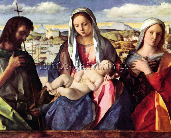 BELLINI MADONNA WITH JOHN THE BAPTIST AND A SAINT ARTIST PAINTING REPRODUCTION
