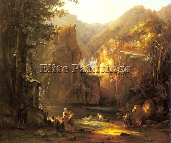 FRENCH BERTIN JEAN VICTOR CLASSICAL LANDSCAPE ARTIST PAINTING REPRODUCTION OIL