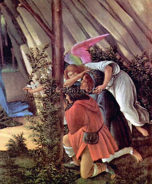 BOTTICELLI BIRTH OF CHRIST MYSTIC BIRTH DETAIL ARTIST PAINTING REPRODUCTION OIL