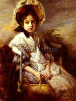JACQUES EMILE BLANCHE PORTRAIT OF A GIRL SEATED IN A LANDSCAPE PAINTING HANDMADE
