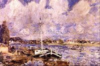 RENOIR BOATS ON THE SEINE ARTIST PAINTING REPRODUCTION HANDMADE OIL CANVAS REPRO