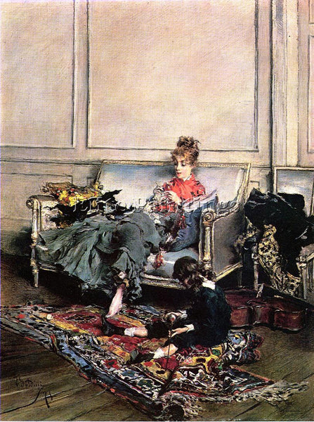 GIOVANNI BOLDINI PEACEFUL DAYS AKA THE MUSIC LESSON ARTIST PAINTING REPRODUCTION
