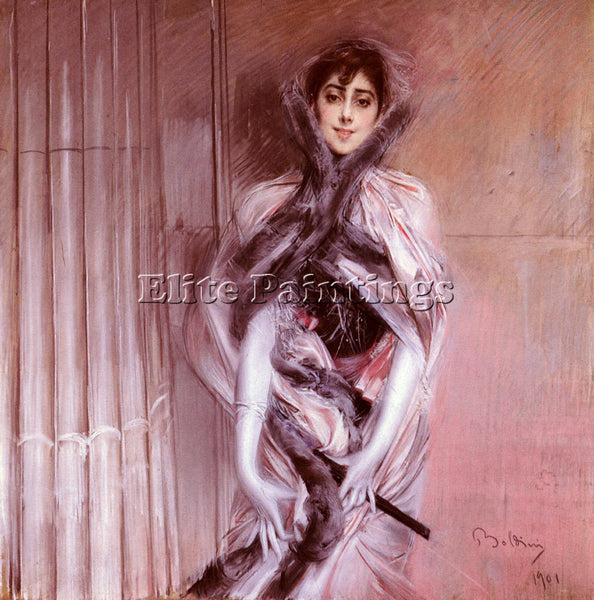 GIOVANNI BOLDINI PORTRAIT OF EMILIANA CONCHA DE OSSA ARTIST PAINTING HANDMADE