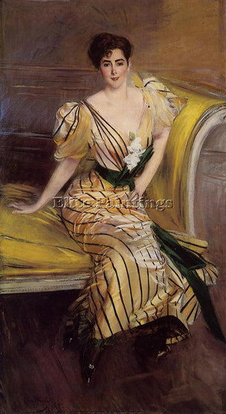 GIOVANNI BOLDINI PORTRAIT OF MADAME JOSEPHINA ALVEAR DE ERRAZURIZ ARTIST CANVAS