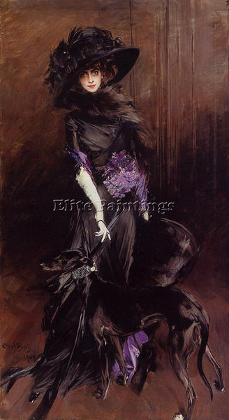 GIOVANNI BOLDINI PORTRAIT OF THE MARCHESA LUISA CASATI WITH A GREYHOUND PAINTING