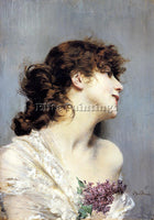 GIOVANNI BOLDINI PROFILE OF A YOUNG WOMAN ARTIST PAINTING REPRODUCTION HANDMADE