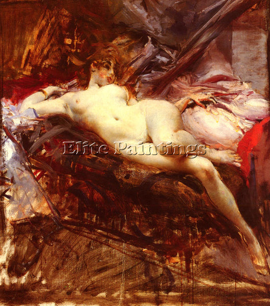 GIOVANNI BOLDINI RECLINING NUDE 1 ARTIST PAINTING REPRODUCTION HANDMADE OIL DECO