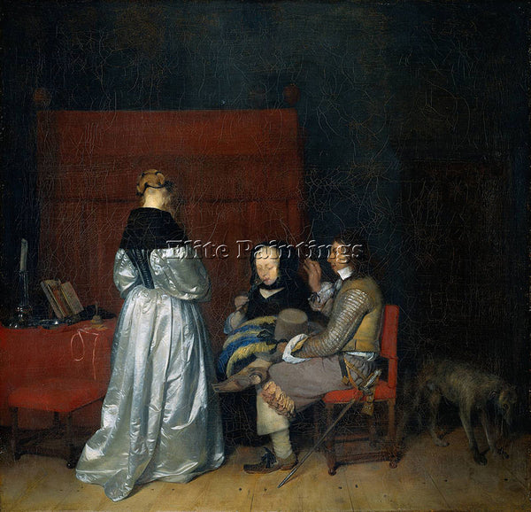 GERARD TER BORCH  II GALLANT CONVERSATION KNOWN AS PATERNAL ADMONITION PAINTING