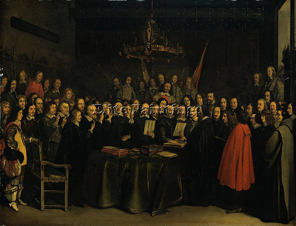 GERARD TER BORCH  II THE RATIFICATION TREATY OF MUNSTER 15 MAY 1648 PAINTING OIL
