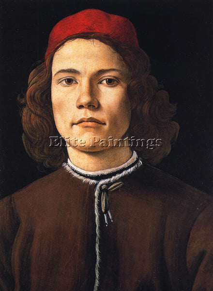 SANDRO BOTTICELLI PORTRAIT OF A YOUNG MAN 1 ARTIST PAINTING HANDMADE OIL CANVAS
