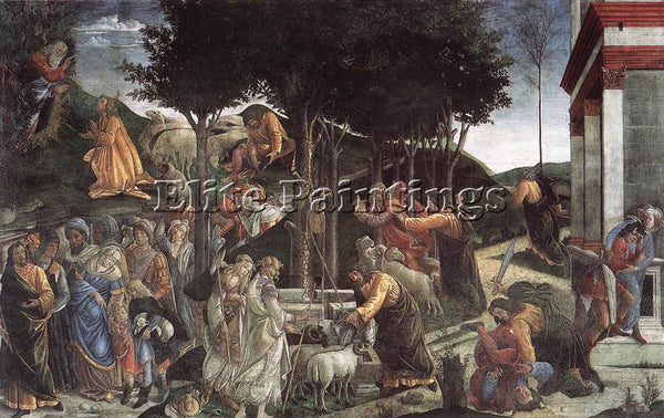 SANDRO BOTTICELLI SCENES FROM THE LIFE OF MOSES ARTIST PAINTING REPRODUCTION OIL