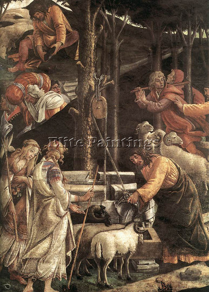 SANDRO BOTTICELLI SCENES FROM THE LIFE OF MOSES DETAIL 1 ARTIST PAINTING CANVAS