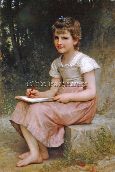 BOUGUEREAU A CALLING 1896 ARTIST PAINTING REPRODUCTION HANDMADE OIL CANVAS REPRO