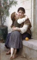 BOUGUEREAU A LITTLE COAXING 1890 ARTIST PAINTING REPRODUCTION HANDMADE OIL REPRO