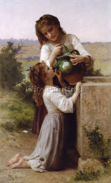 BOUGUEREAU AT THE FOUNTAIN ARTIST PAINTING REPRODUCTION HANDMADE OIL CANVAS DECO