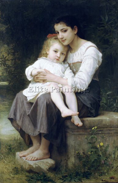 BOUGUEREAU BIG SIS ARTIST PAINTING REPRODUCTION HANDMADE CANVAS REPRO WALL DECO
