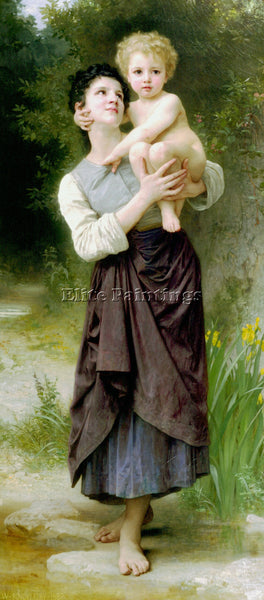 BOUGUEREAU BROTHER AND SISTER ARTIST PAINTING REPRODUCTION HANDMADE CANVAS REPRO