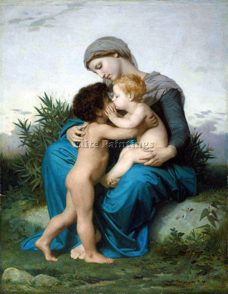 BOUGUEREAU FRATERNAL LOVE ARTIST PAINTING REPRODUCTION HANDMADE OIL CANVAS REPRO