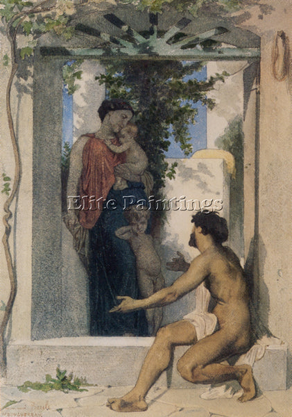 BOUGUEREAU ROMAN CHARITY UNKNOWN ARTIST PAINTING REPRODUCTION HANDMADE OIL REPRO