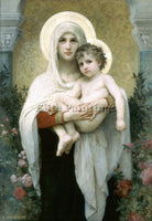 BOUGUEREAU THE MADONNA OF THE ROSES ARTIST PAINTING REPRODUCTION HANDMADE OIL