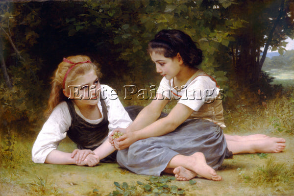 BOUGUEREAU THE NUT GATHERERS ARTIST PAINTING REPRODUCTION HANDMADE CANVAS REPRO