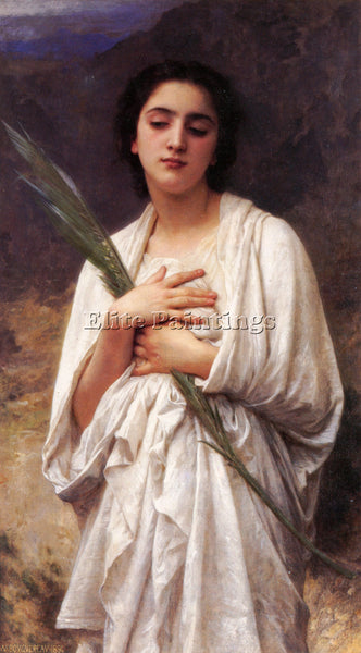 BOUGUEREAU THE PALM LEAF ARTIST PAINTING REPRODUCTION HANDMADE CANVAS REPRO WALL