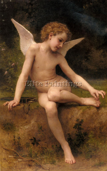 WILLIAM-ADOLPHE BOUGUEREAU ADOLPHE L AMOUR A L EPINE ARTIST PAINTING HANDMADE