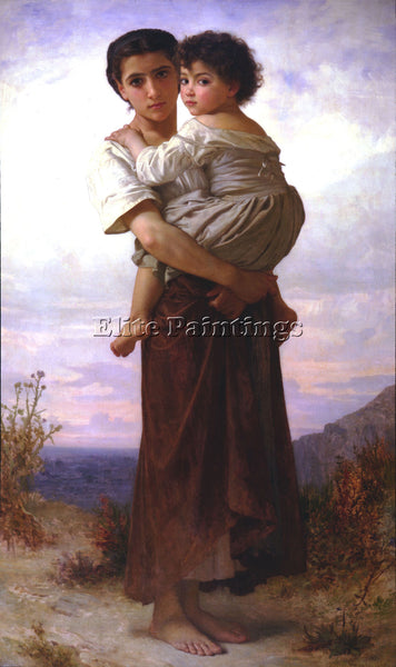 BOUGUEREAU YOUNG GYPSIES ARTIST PAINTING REPRODUCTION HANDMADE CANVAS REPRO WALL