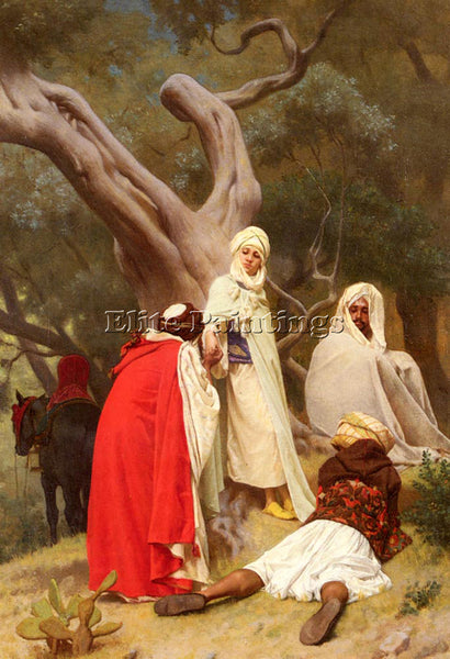 GUSTAVE CLARENCE RODOLPHE BOULANGER RECEPTION OF AN EMIR ARTIST PAINTING CANVAS
