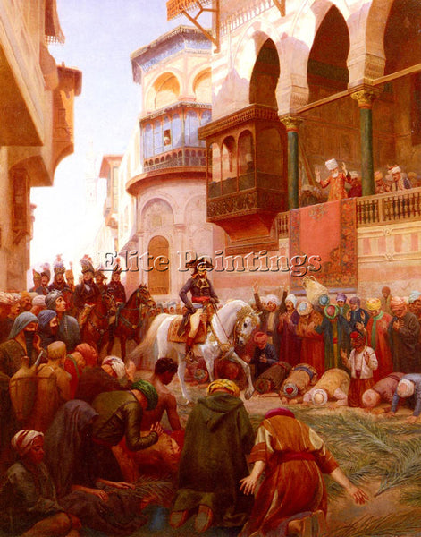 FRENCH BOURGAIN GUSTAVE NAPOLEONS ENTRY INTO CAIRO ARTIST PAINTING REPRODUCTION