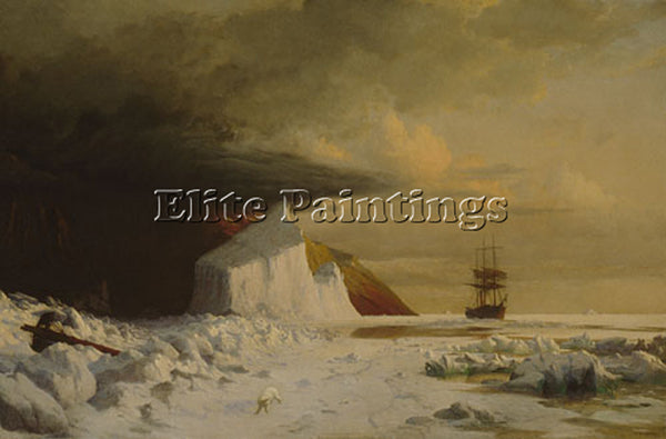 WILLIAM BRADFORD AN ARCTIC SUMMER BORING THROUGH PACK IN MELVILLE BAY ARTIST OIL