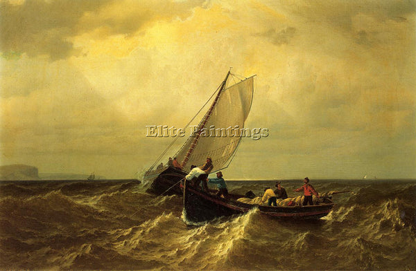 WILLIAM BRADFORD FISHING BOATS ON THE BAY OF FUNDY ARTIST PAINTING REPRODUCTION