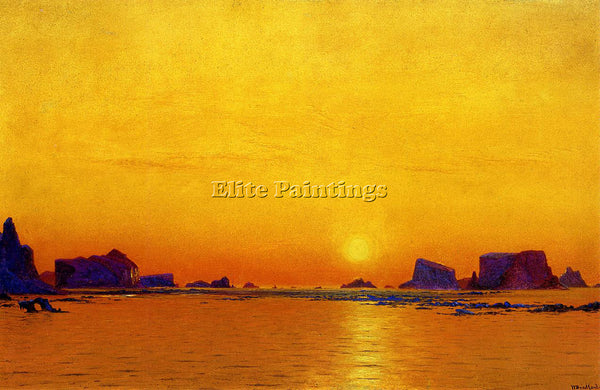 WILLIAM BRADFORD ICE FLOES UNDER THE MIDNIGHT SUN ARTIST PAINTING REPRODUCTION