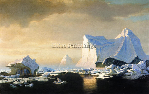 WILLIAM BRADFORD ICEBERGS IN THE ARCTIC WILLIAM BRADFORD 1882 PAINTING HANDMADE