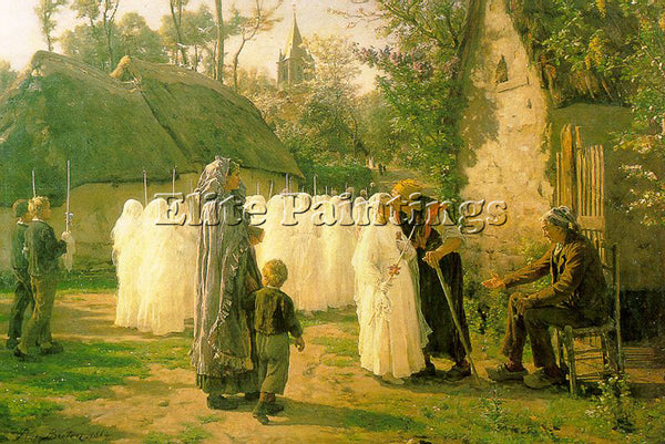 FRENCH BRETON JULES FRENCH 1827 1906 2 ARTIST PAINTING REPRODUCTION HANDMADE OIL