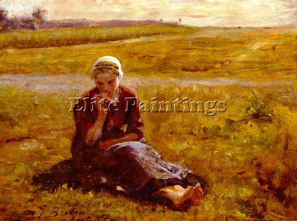 JULES BRETON AFTERNOON REPAST ARTIST PAINTING REPRODUCTION HANDMADE CANVAS REPRO