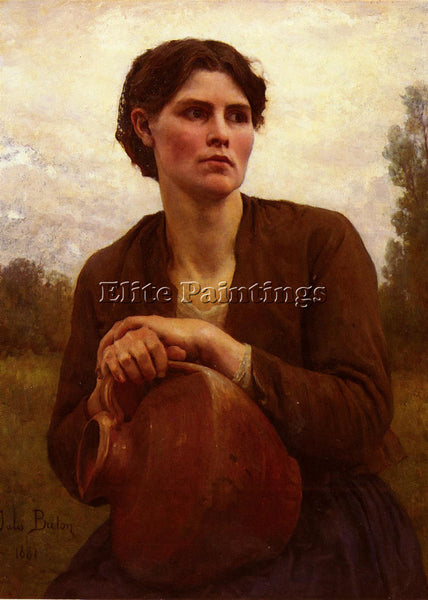 JULES BRETON THE WATER CARRIER ARTIST PAINTING REPRODUCTION HANDMADE OIL CANVAS