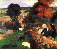 GAUGUIN BRETON SHEPHERDS ARTIST PAINTING REPRODUCTION HANDMADE CANVAS REPRO WALL