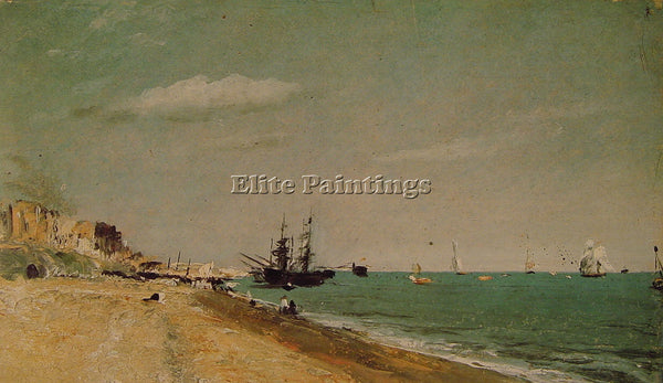 JOHN CONSTABLE BRIGHTON BEACH WITH COLLIERS ARTIST PAINTING HANDMADE OIL CANVAS