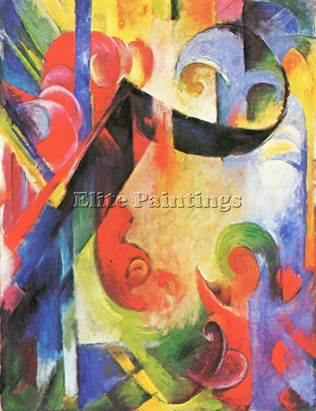 FRANZ MARC BROKEN FORMS ARTIST PAINTING REPRODUCTION HANDMADE CANVAS REPRO WALL