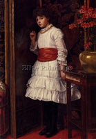 AMERICAN BROOKS MARIA THE RED SASH ARTIST PAINTING REPRODUCTION HANDMADE OIL ART - Oil Paintings Gallery Repro