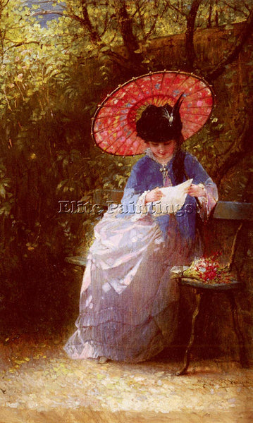 HOLLAND BURGER HENDRICUS JACOBUS YOUNG GIRL READING ARTIST PAINTING REPRODUCTION