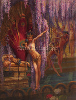 FRENCH BUSSIERE GASTON EXOTIC DANCERS ARTIST PAINTING REPRODUCTION HANDMADE OIL