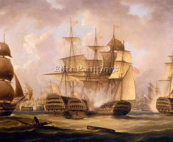 BRITISH BUTTERSWORTH THOMAS THE BATTLE OF CAPE ST VINCENT FEBRUARY 14 ARTIST OIL