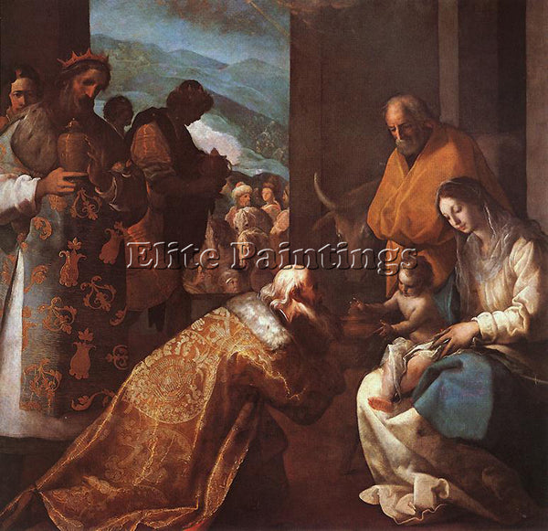 SPANISH CAJES EUGENIO THE ADORATION OF THE MAGI ARTIST PAINTING REPRODUCTION OIL
