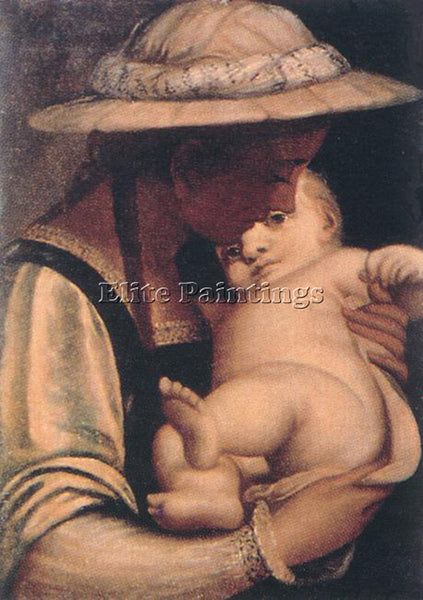 ITALIAN CAMBIASO LUCA VIRGIN AND CHILD ARTIST PAINTING REPRODUCTION HANDMADE OIL