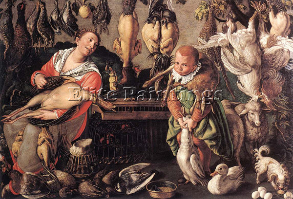 ITALIAN CAMPI VINCENZO CHICKEN VENDORS ARTIST PAINTING REPRODUCTION HANDMADE OIL