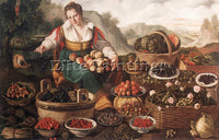 ITALIAN CAMPI VINCENZO THE FRUIT SELLER ARTIST PAINTING REPRODUCTION HANDMADE