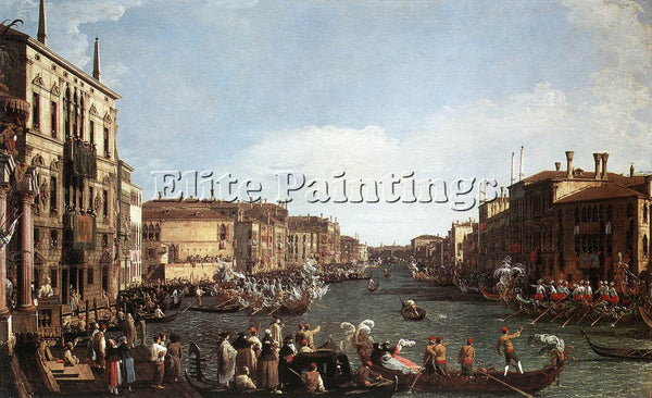 CANALETTO  A REGATTA ON THE GRAND CANAL ARTIST PAINTING REPRODUCTION HANDMADE